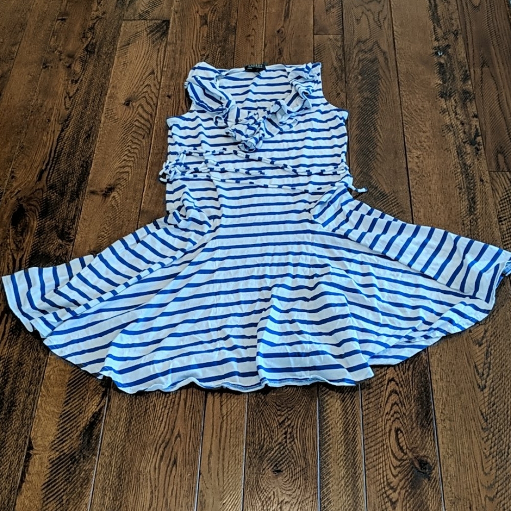 Ralph Lauren blue and white dress size large